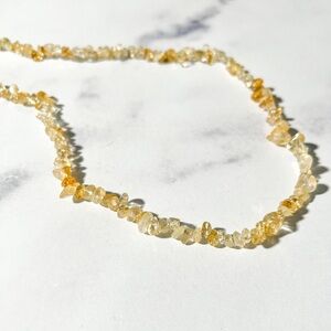Free Form Citrine Chip Necklace
